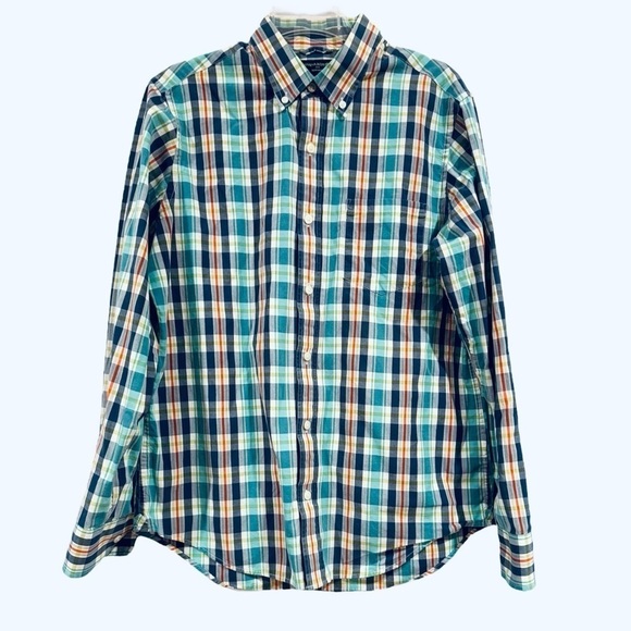 Banana Republic Men 100% Cotton Soft Wash Button Down Plaid Shirt Size Medium - Picture 1 of 5